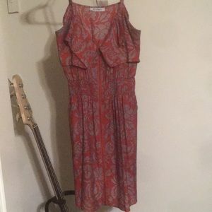 Red and grey short dress